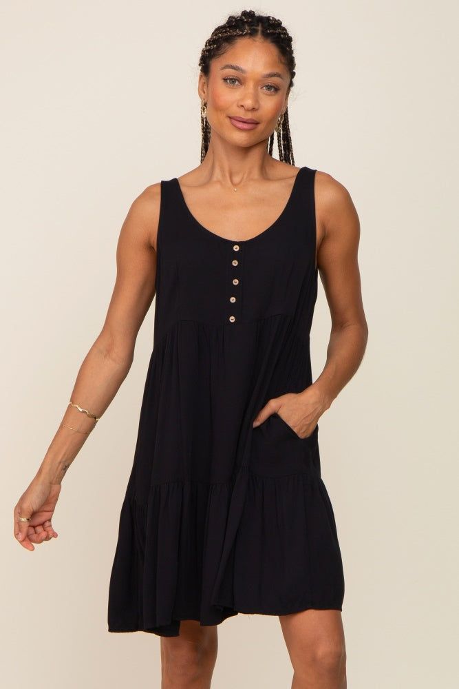 Black Sleeveless Tiered Dress sold by Pinkblush product image thumbnail 2
