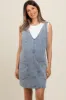 Light Blue Denim Front Pocket Maternity Skirt Overalls sold by Pinkblush