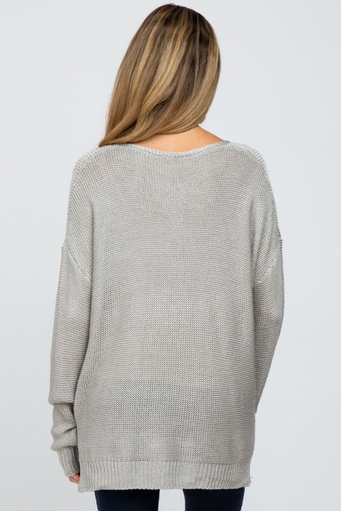 Grey Side Slit Knit Maternity Sweater sold by Pinkblush product image thumbnail 3