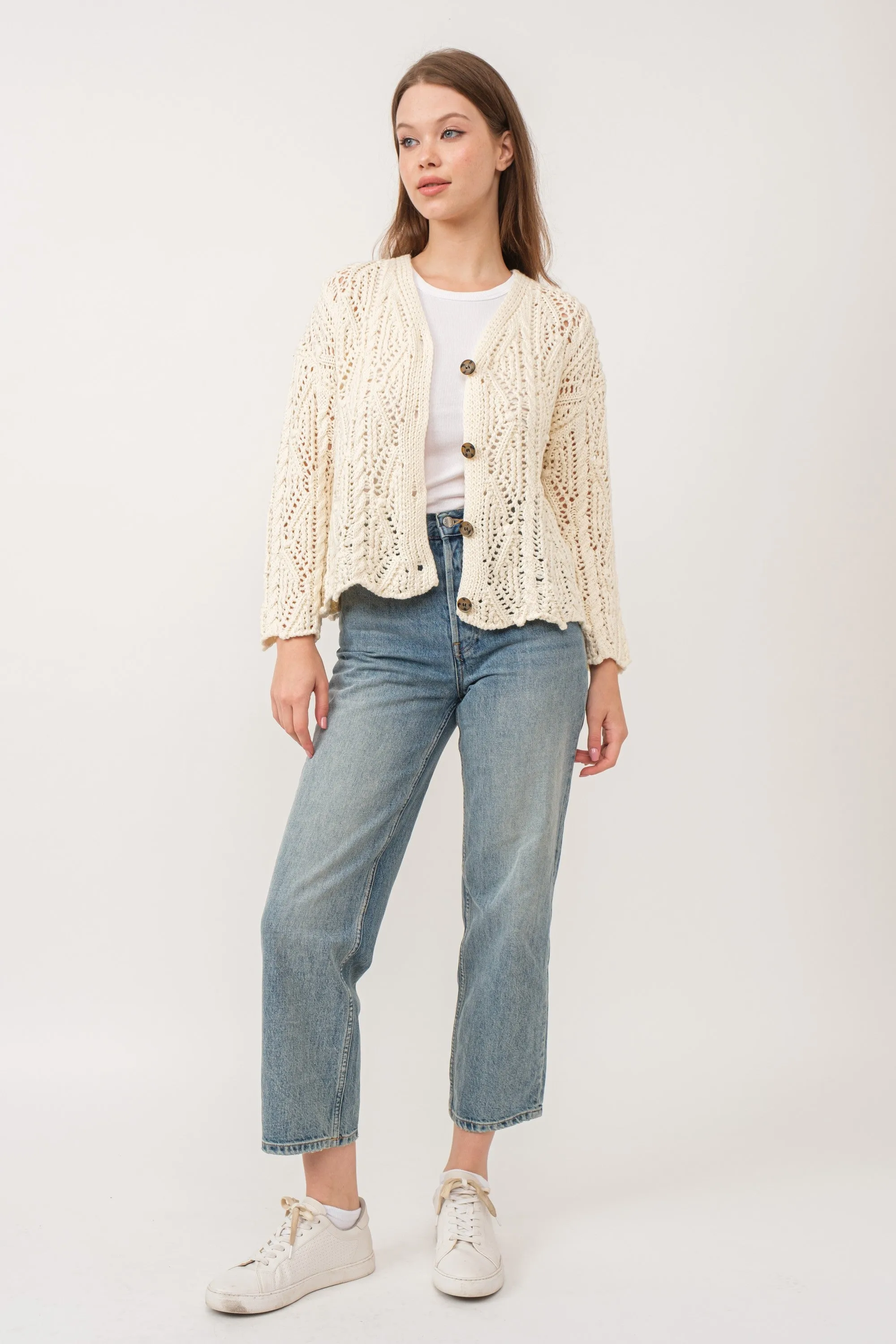 Cream Knit Cardigan sold by Pinkblush product image thumbnail 2