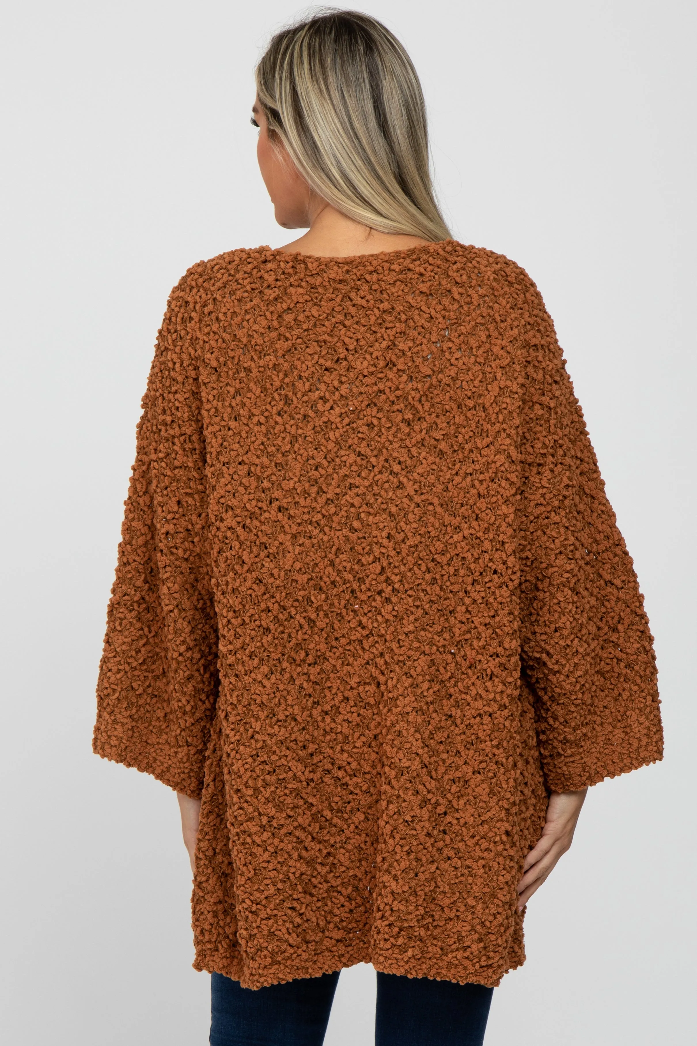 Camel Soft Popcorn Knit Maternity Cardigan sold by Pinkblush product image thumbnail 4