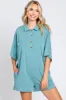 Teal Heathered Front Button Romper sold by Pinkblush