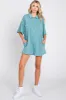 Teal Heathered Front Button Romper sold by Pinkblush