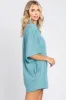 Teal Heathered Front Button Romper sold by Pinkblush