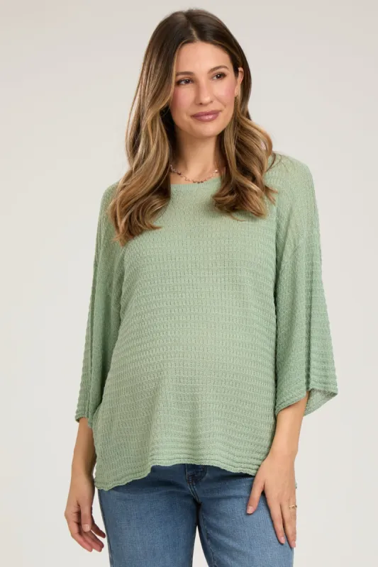 Mint Green Knit Maternity Short Sleeve Top sold by Pinkblush
