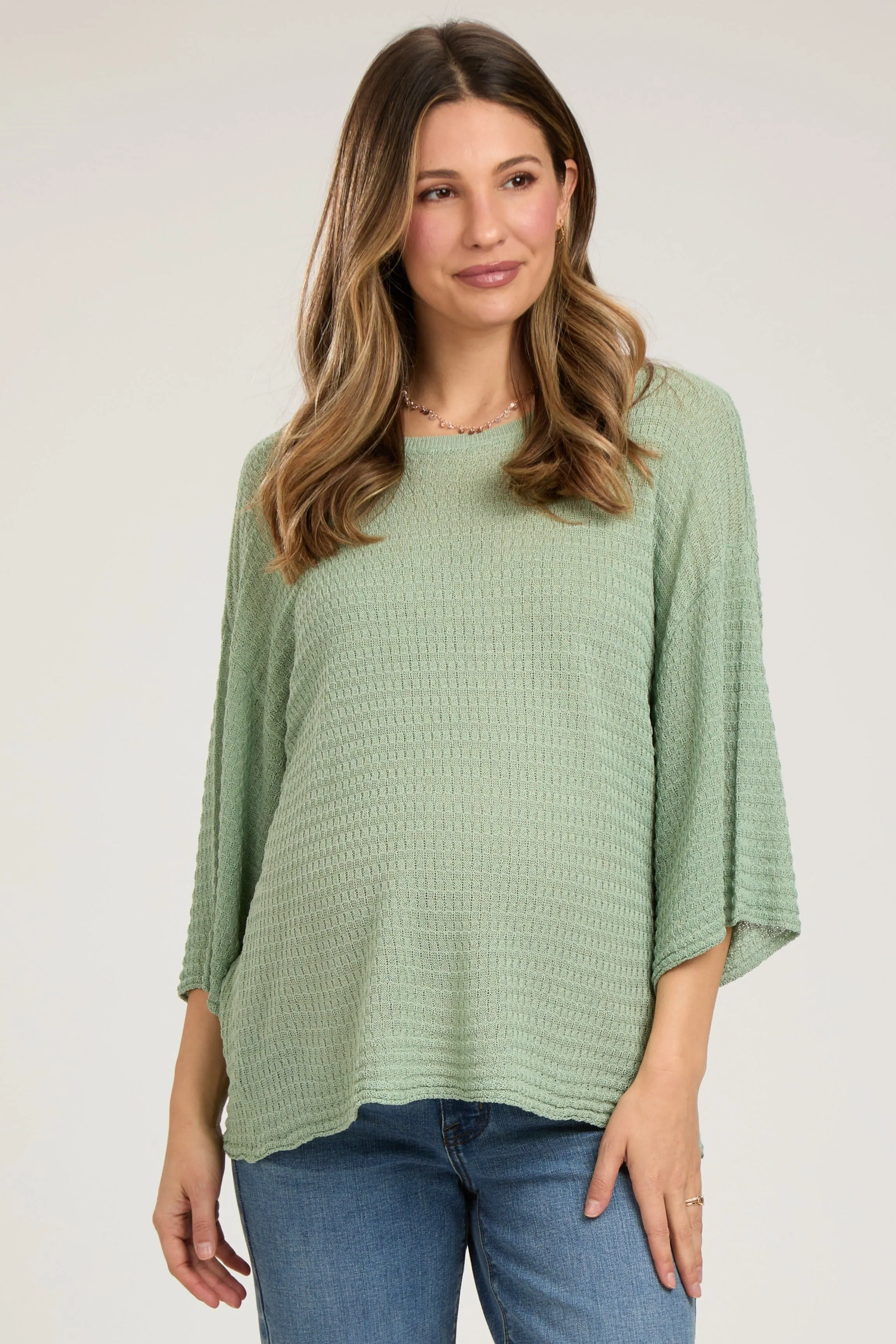 Mint Green Knit Maternity Short Sleeve Top sold by Pinkblush