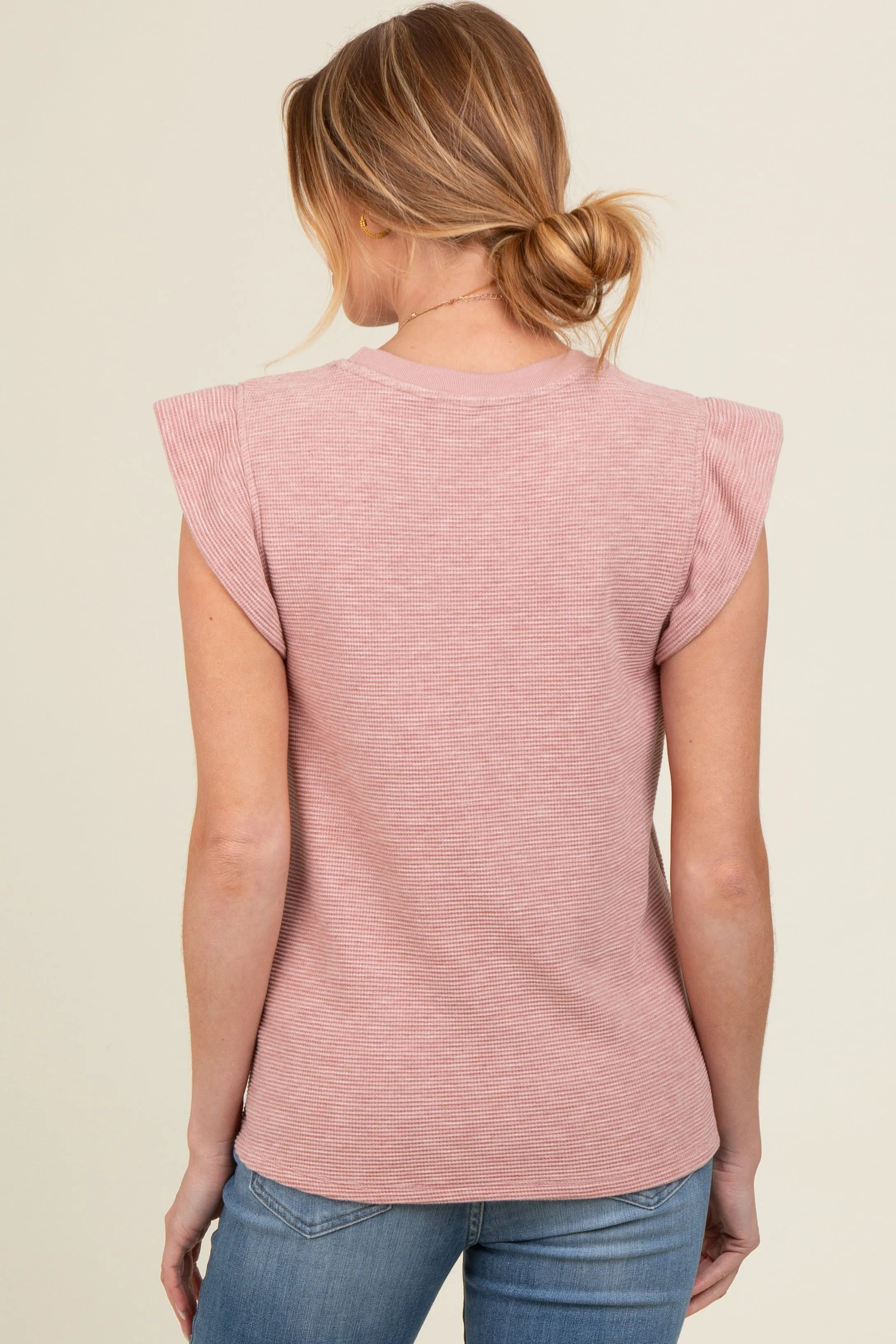 Pink Striped Ruffle Sleeve Maternity Top sold by Pinkblush product image thumbnail 3