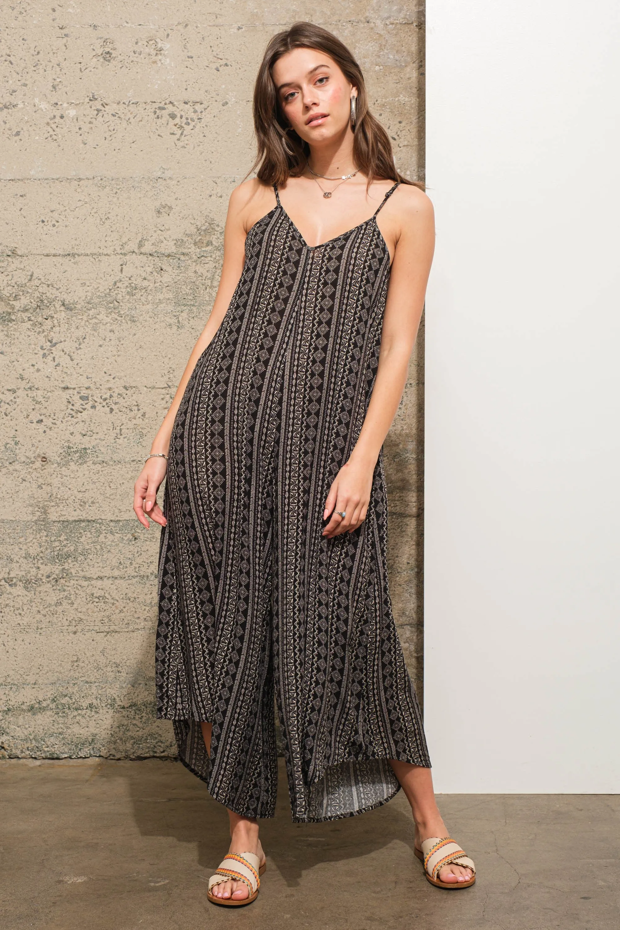 Charcoal Printed Cropped Wide Leg Maternity Jumpsuit sold by Pinkblush product image thumbnail 5