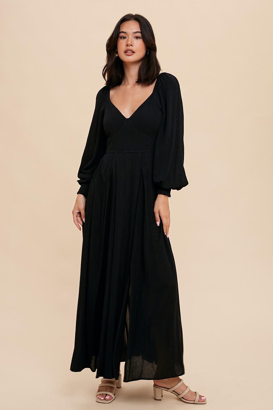 Black Flared Maxi Dress sold by Pinkblush product image thumbnail 2