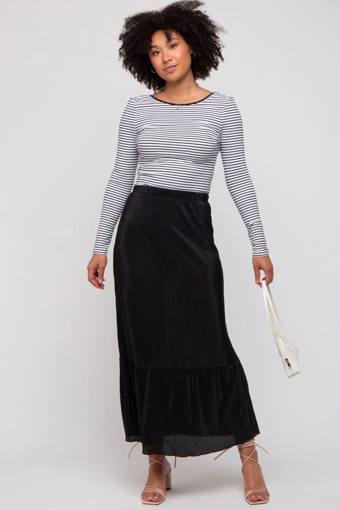Black Plisse Maxi Skirt sold by Pinkblush product image thumbnail 2