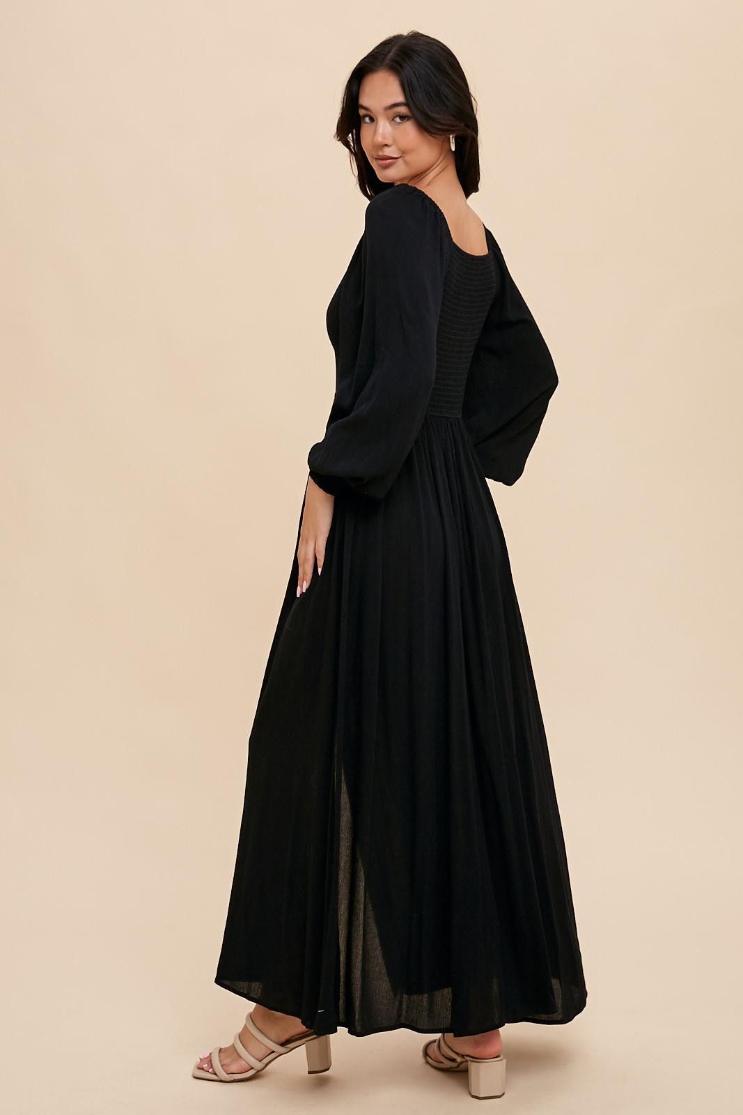 Black Flared Maxi Dress sold by Pinkblush product image thumbnail 3