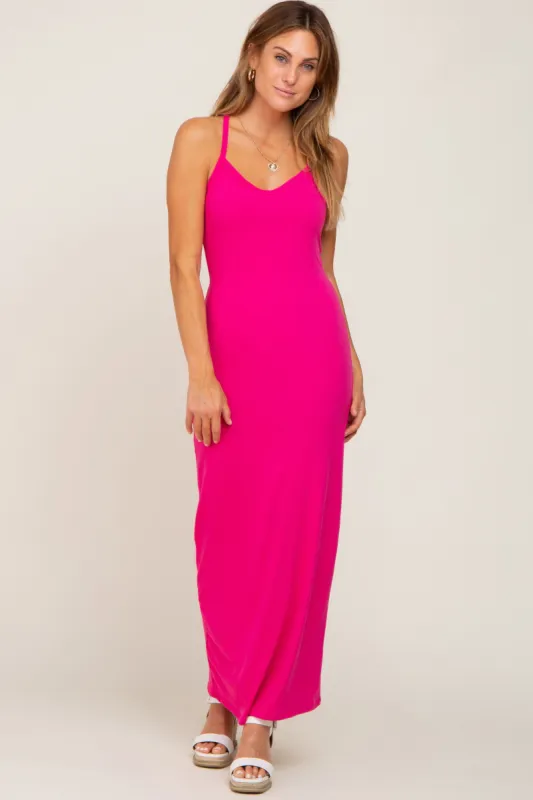 Fuchsia Racerback Maxi Dress sold by Pinkblush