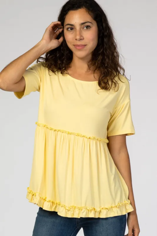 Yellow Lettuce Trim Top sold by Pinkblush