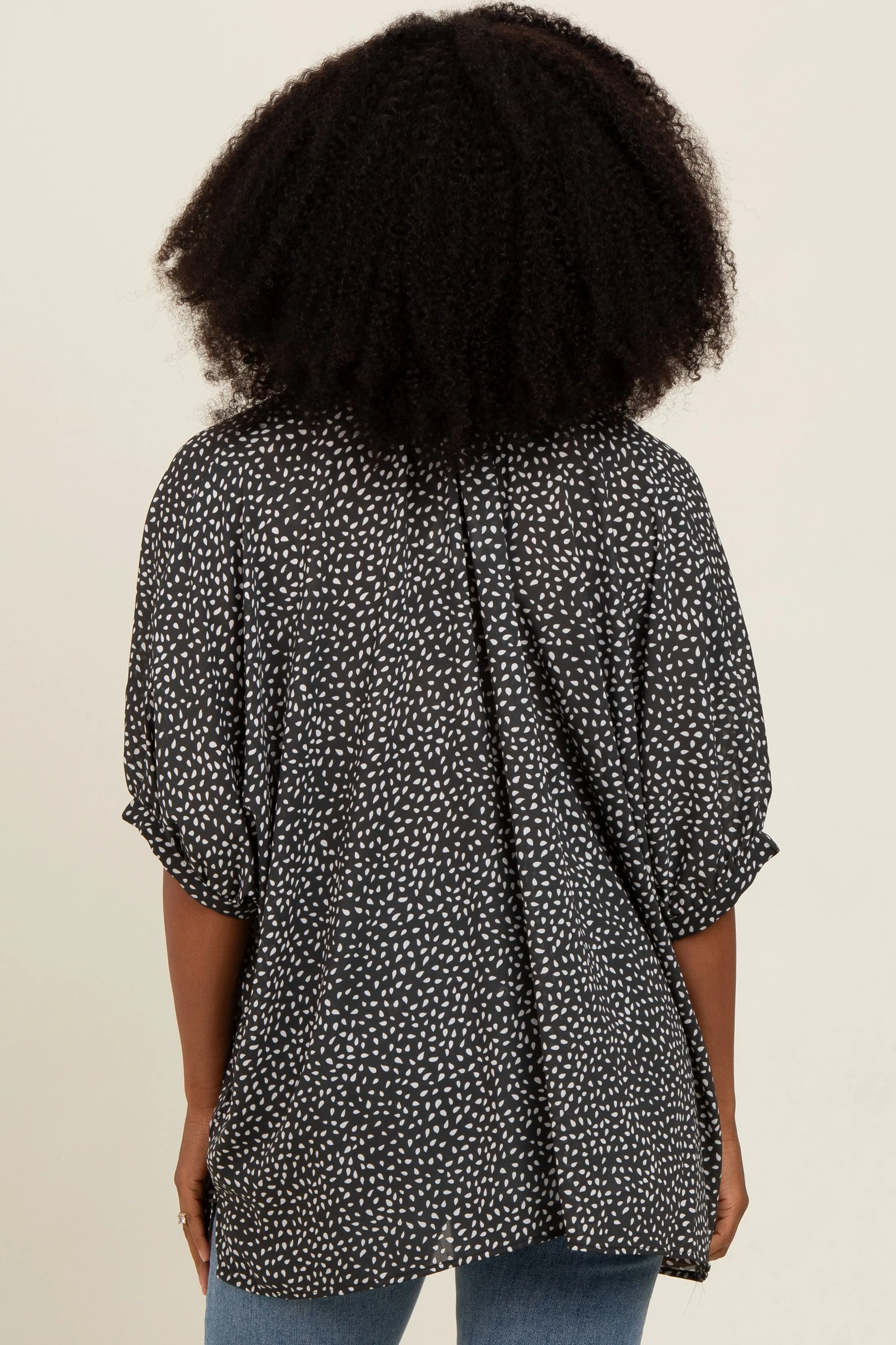 Charcoal Printed Dolman Sleeve Blouse sold by Pinkblush product image thumbnail 4