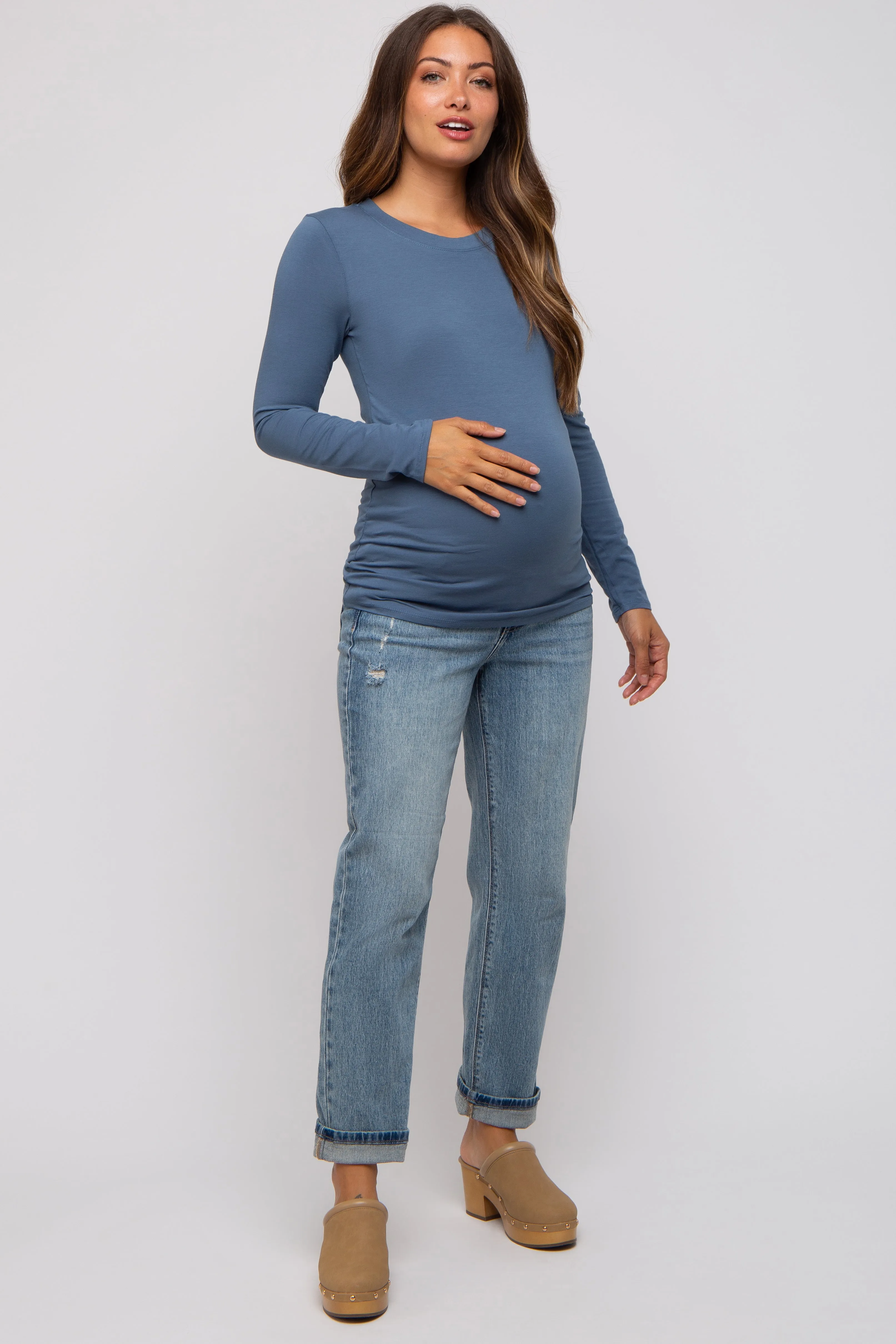 Blue Long Sleeve Maternity Top sold by Pinkblush product image thumbnail 5