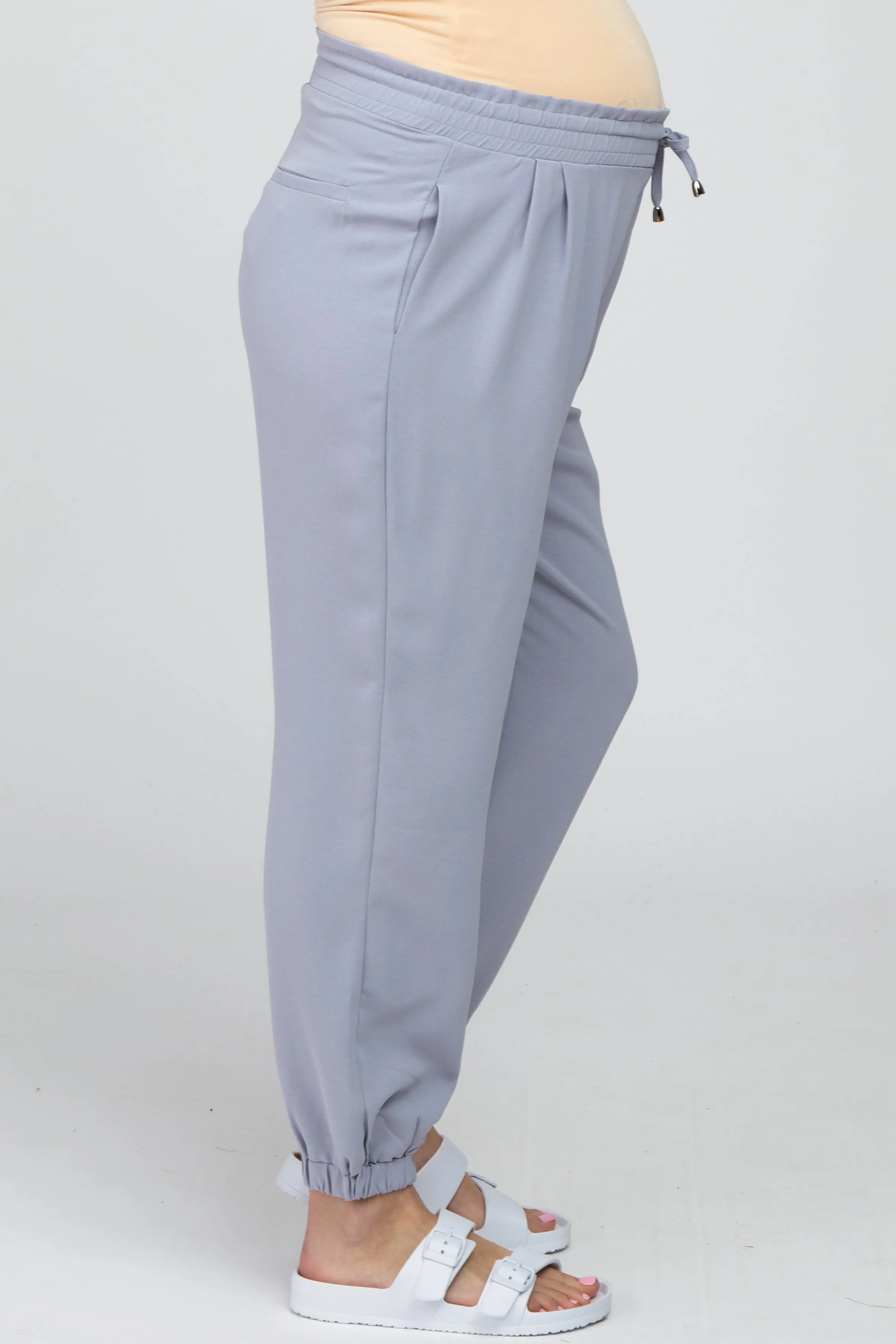 Periwinkle Drawstring Maternity Crop Pants sold by Pinkblush product image thumbnail 3