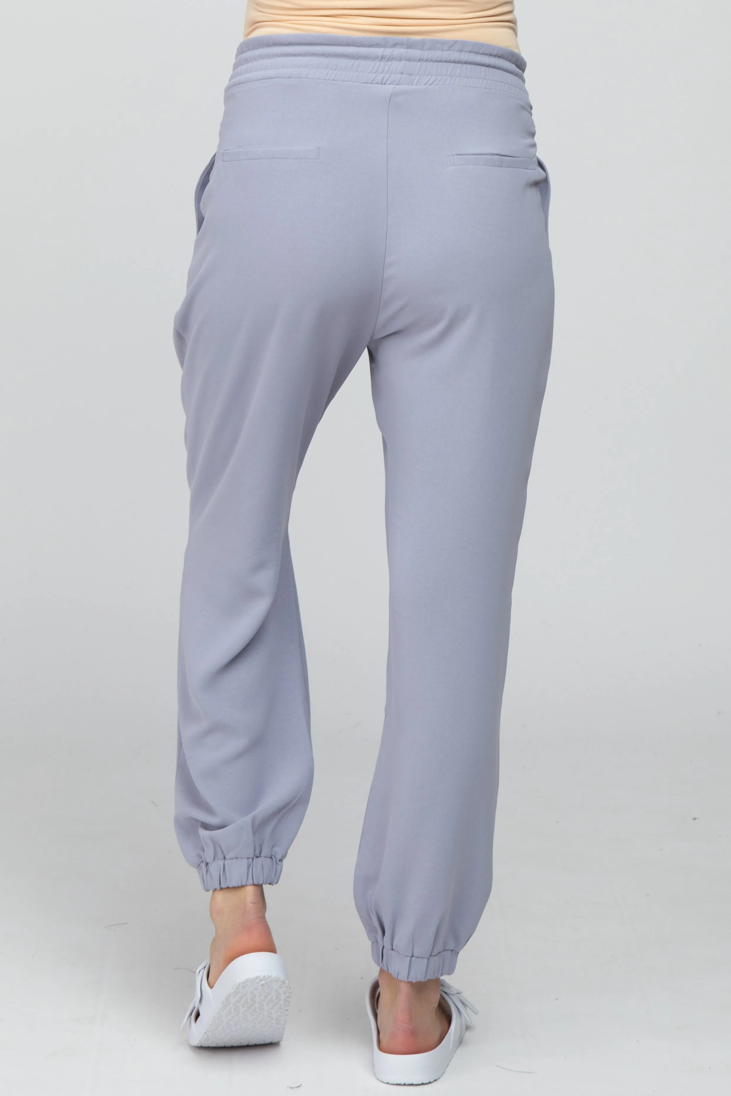 Periwinkle Drawstring Maternity Crop Pants sold by Pinkblush product image thumbnail 4