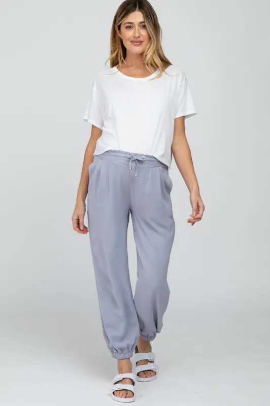 Periwinkle Drawstring Maternity Crop Pants sold by Pinkblush