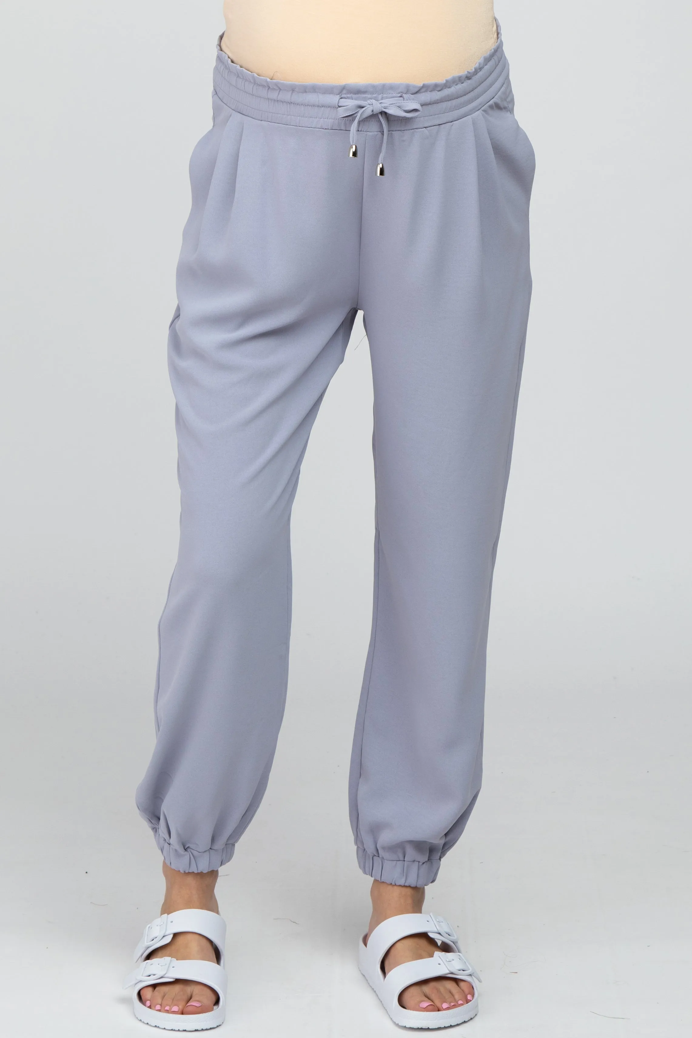 Periwinkle Drawstring Maternity Crop Pants sold by Pinkblush product image thumbnail 2
