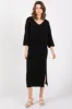 Black V-Neck Knit Skirt Set sold by Pinkblush