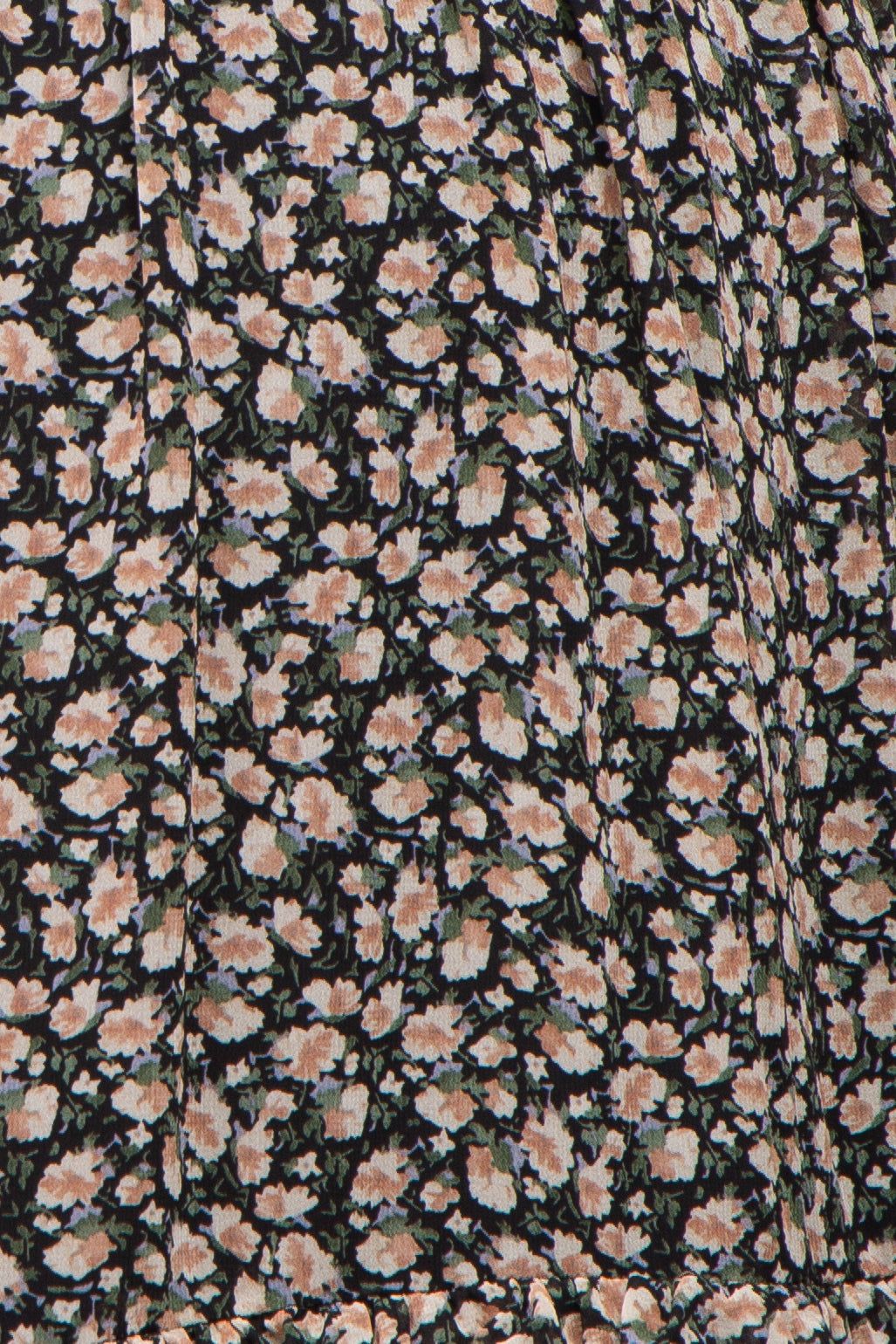 Black Floral Ruffle Tiered Maternity Midi Dress sold by Pinkblush product image thumbnail 4