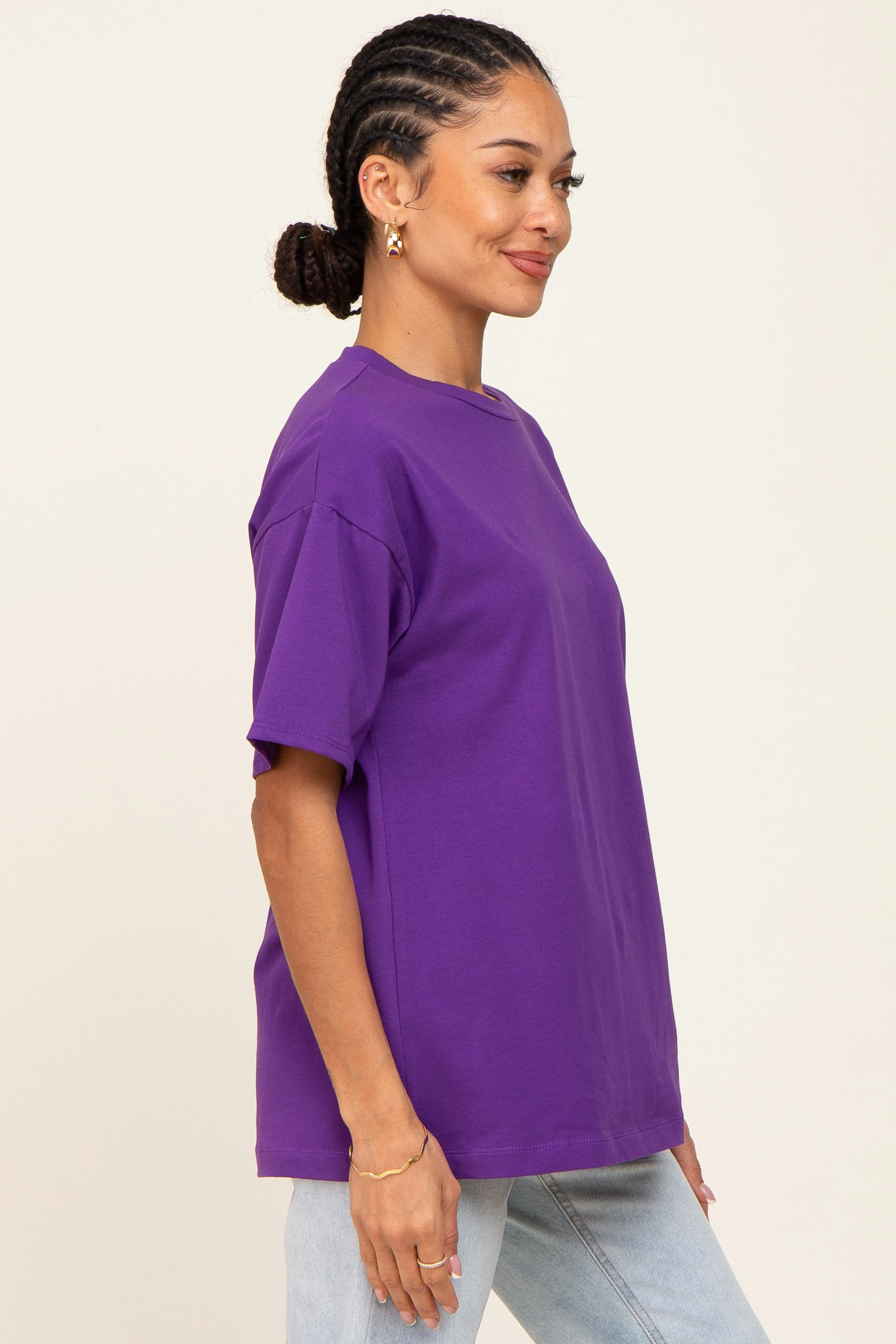 Purple Oversized Basic Tee sold by Pinkblush product image thumbnail 2