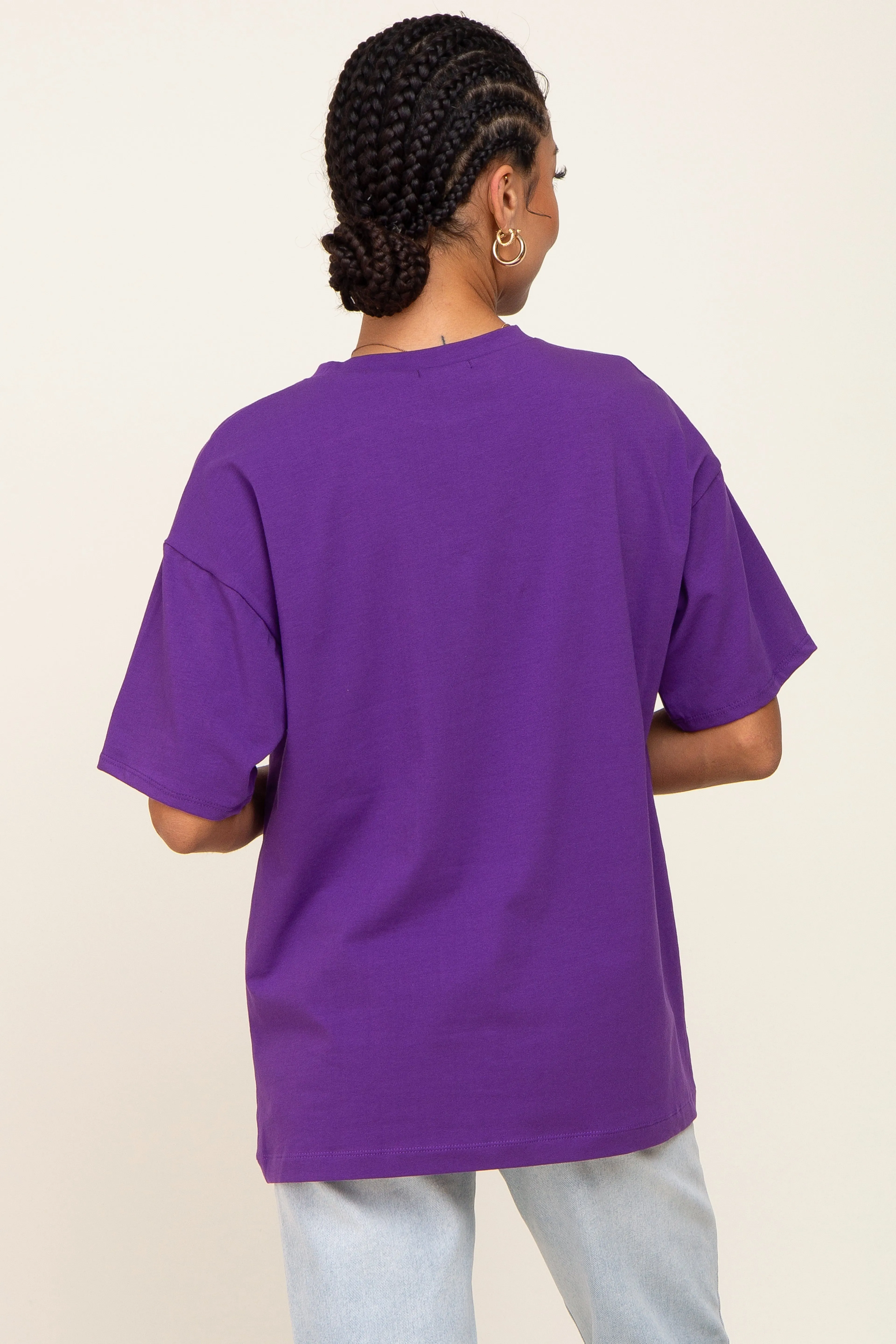 Purple Oversized Basic Tee sold by Pinkblush product image thumbnail 3