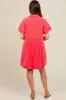 Red Denim Button Down Maternity Mini Dress sold by Pinkblush