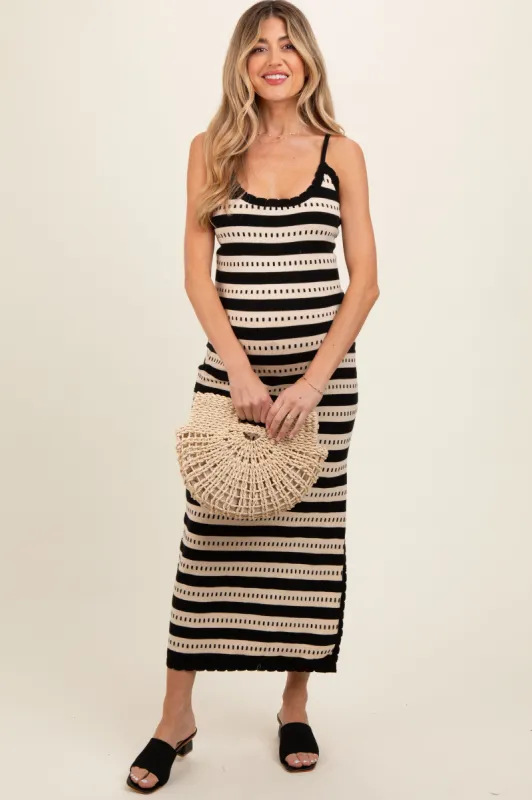 Beige Patterned Sleeveless Maternity Maxi Dress sold by Pinkblush
