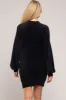 Black Fuzzy Knit Puff Sleeve Maternity Sweater Dress sold by Pinkblush