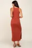 Rust Basic Shift Midi Dress sold by Pinkblush