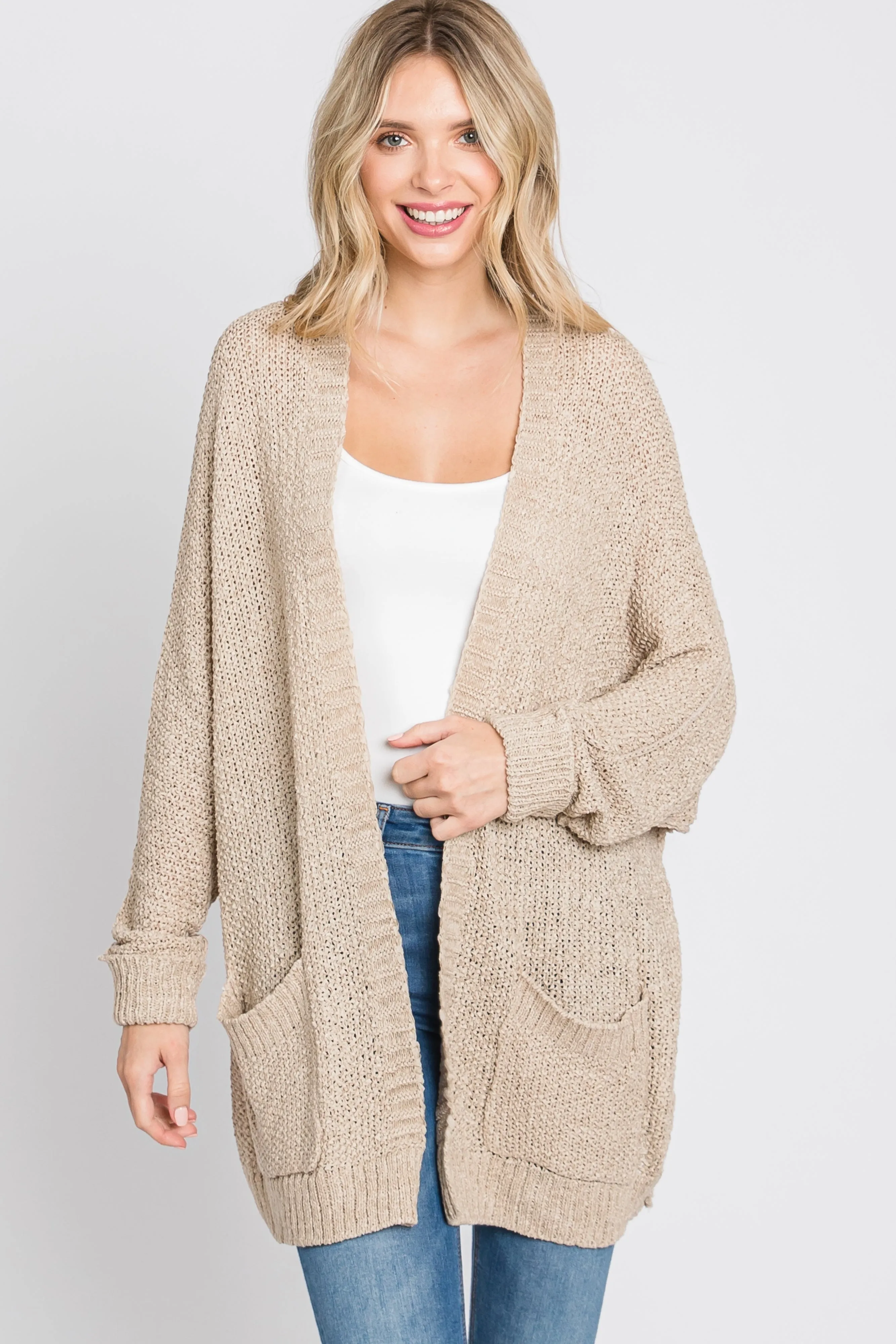 Beige Cuff Sleeve Cardigan sold by Pinkblush product image thumbnail 4