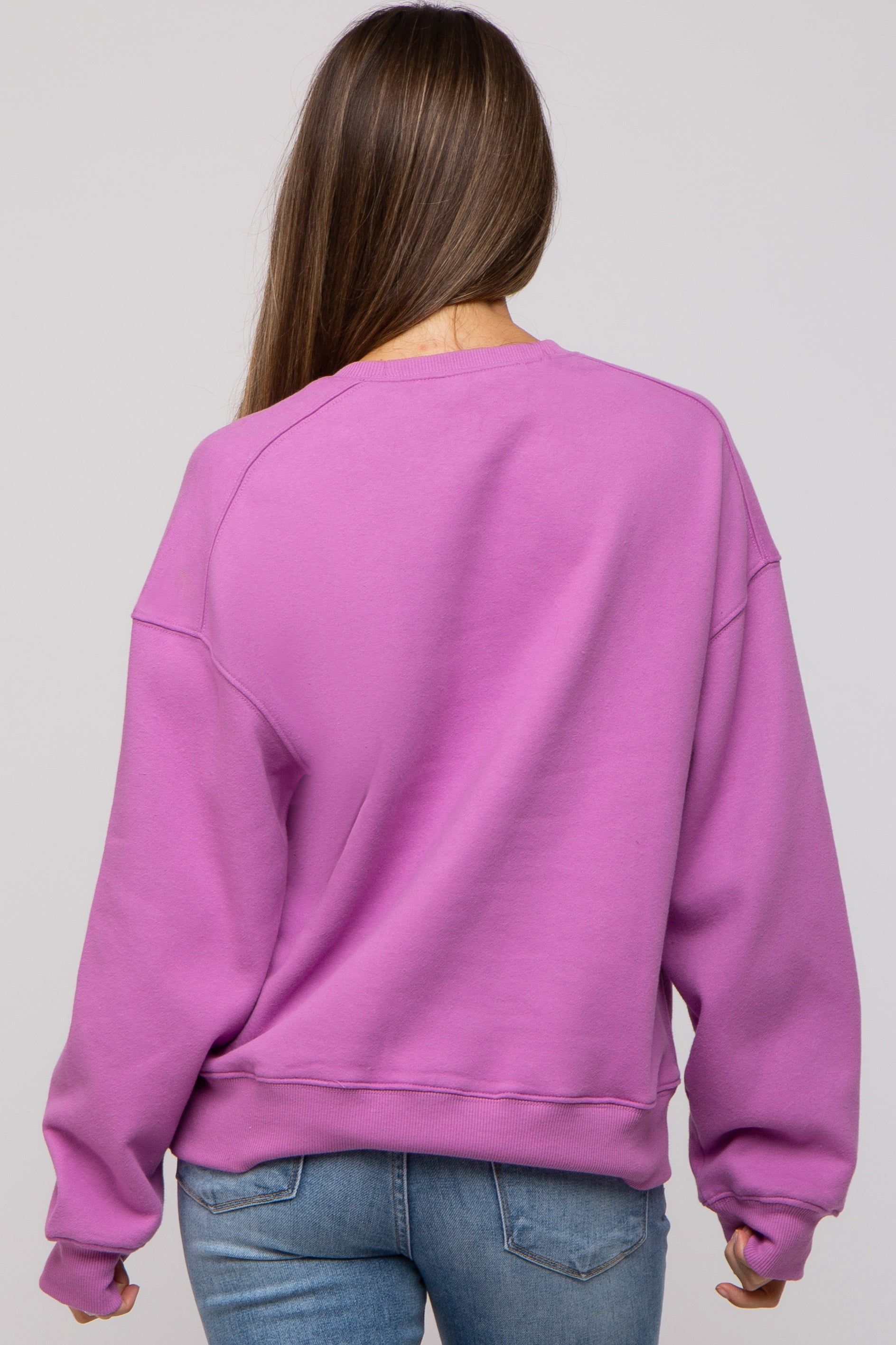 Lavender Basic Fleece Maternity Sweatshirt sold by Pinkblush product image thumbnail 4
