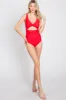 Red Ruched Sides Front Cutout One Piece Swimsuit sold by Pinkblush
