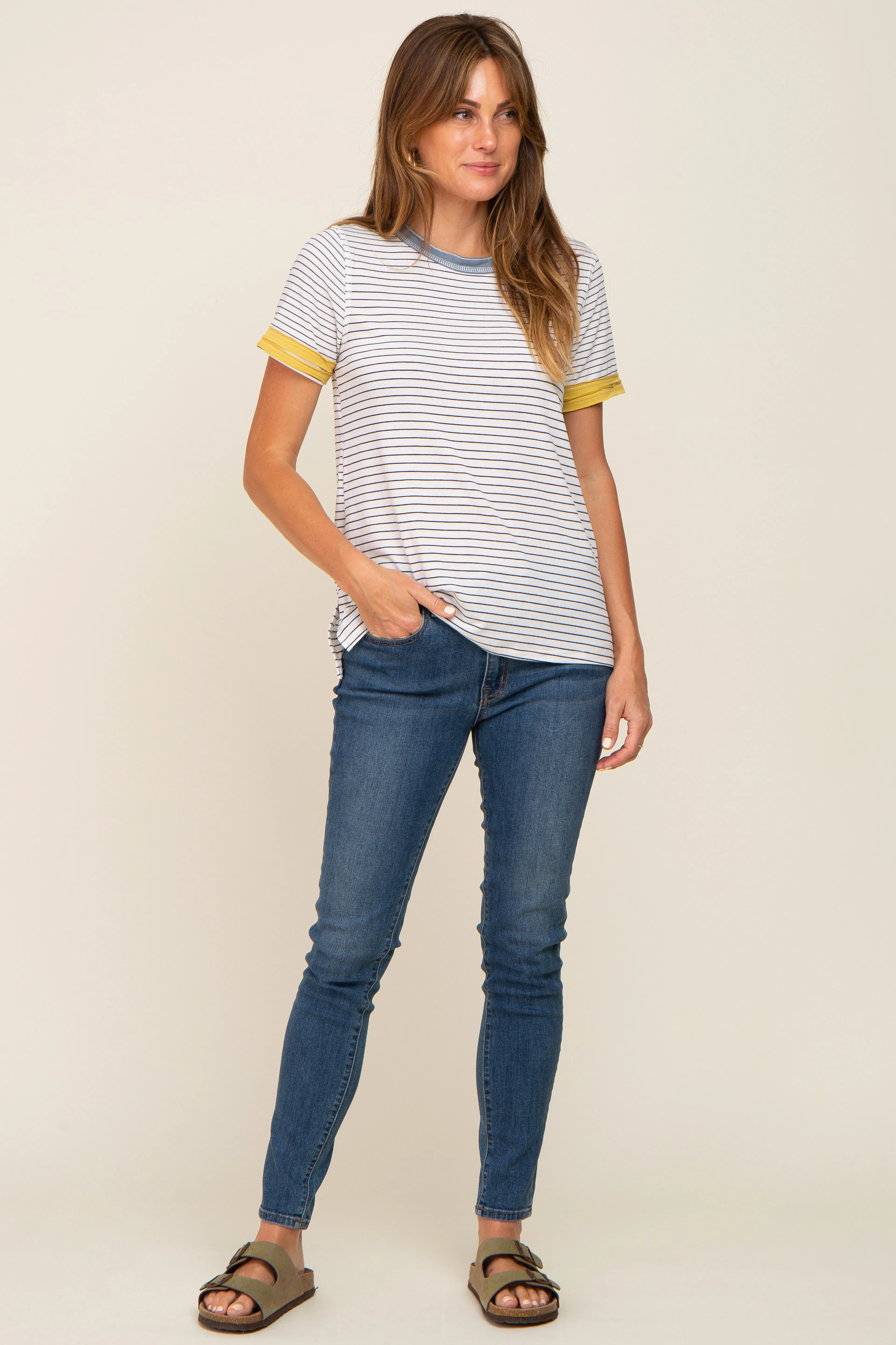 Blue Striped Colorblock Top sold by Pinkblush product image thumbnail 4