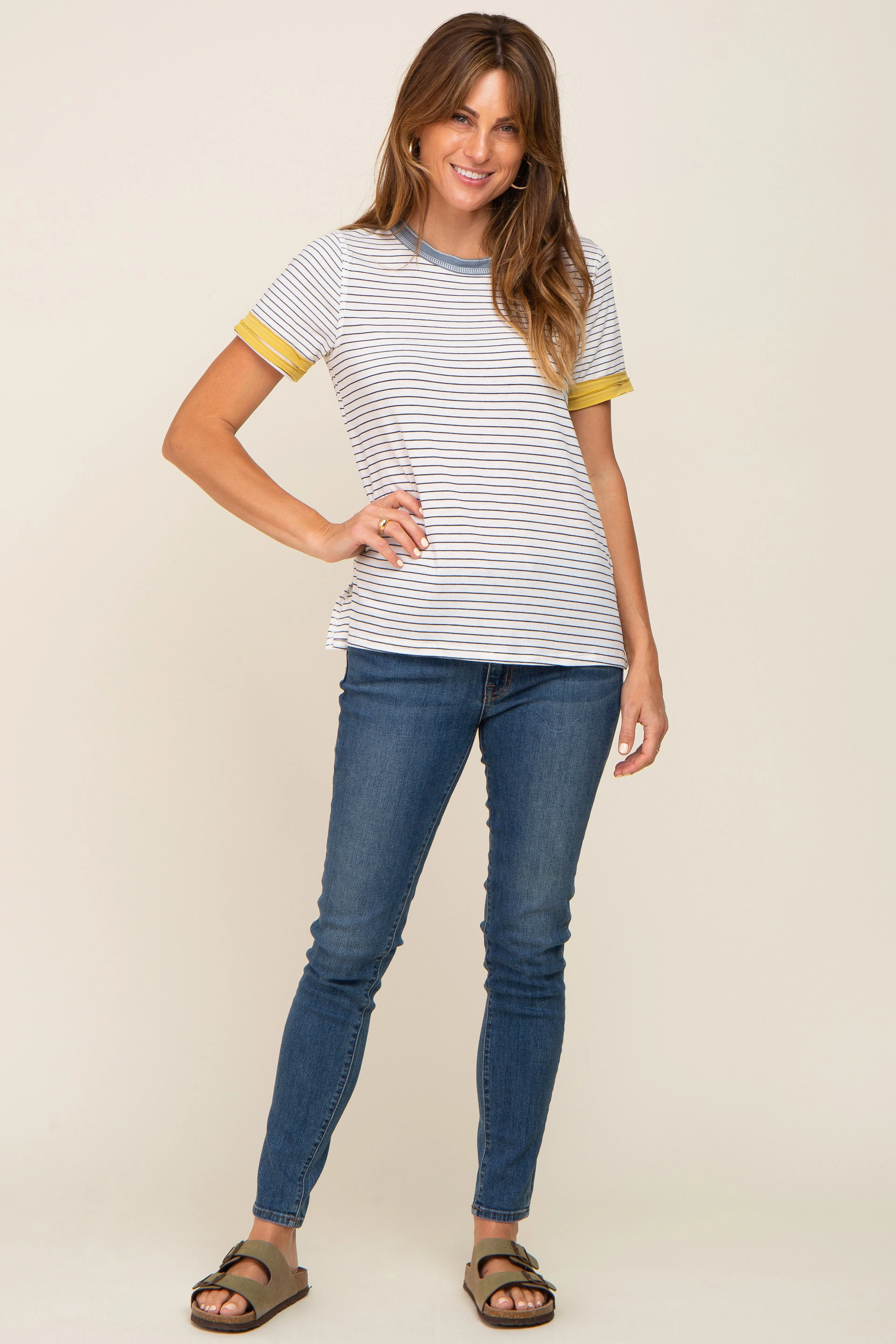 Blue Striped Colorblock Top sold by Pinkblush product image thumbnail 5