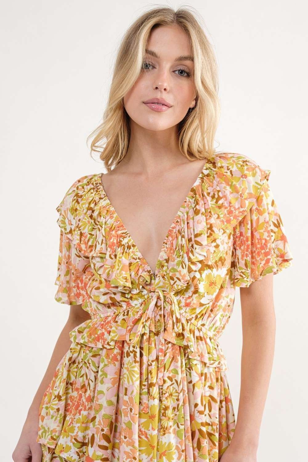Yellow Floral Yellow Romper sold by Pinkblush product image thumbnail 5