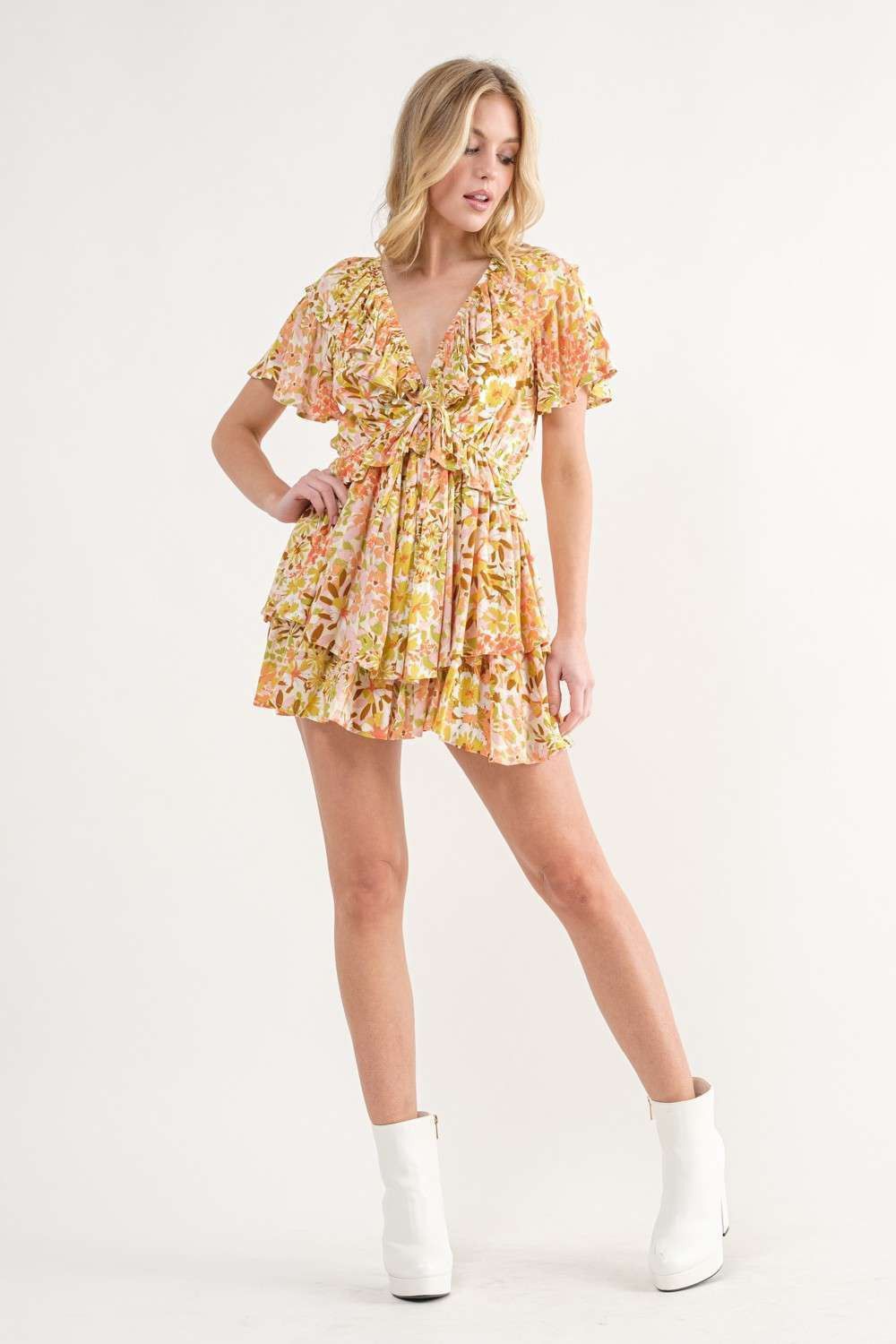 Yellow Floral Yellow Romper sold by Pinkblush product image thumbnail 2