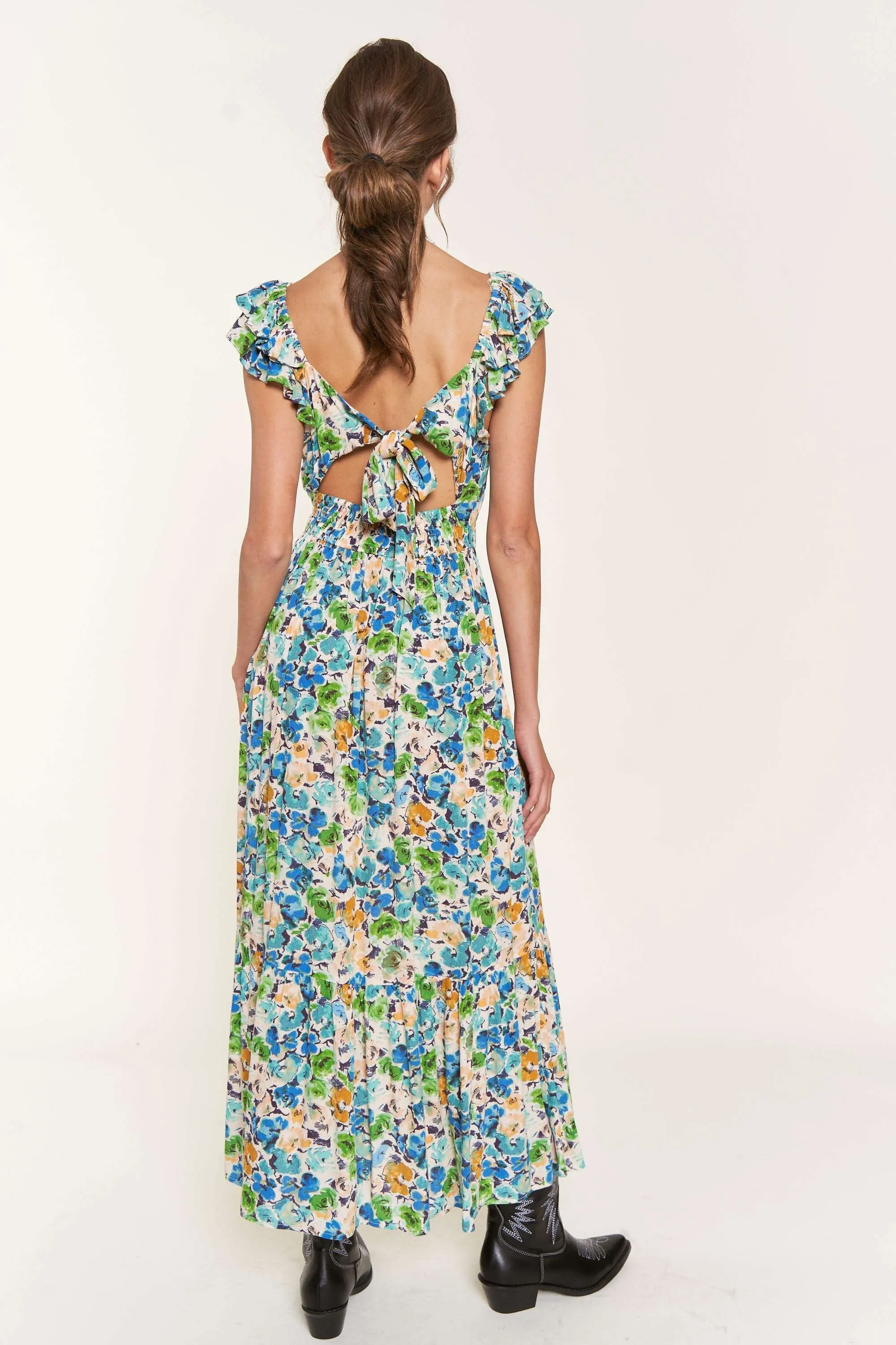 Blue Flower Midi Dress sold by Pinkblush product image thumbnail 4