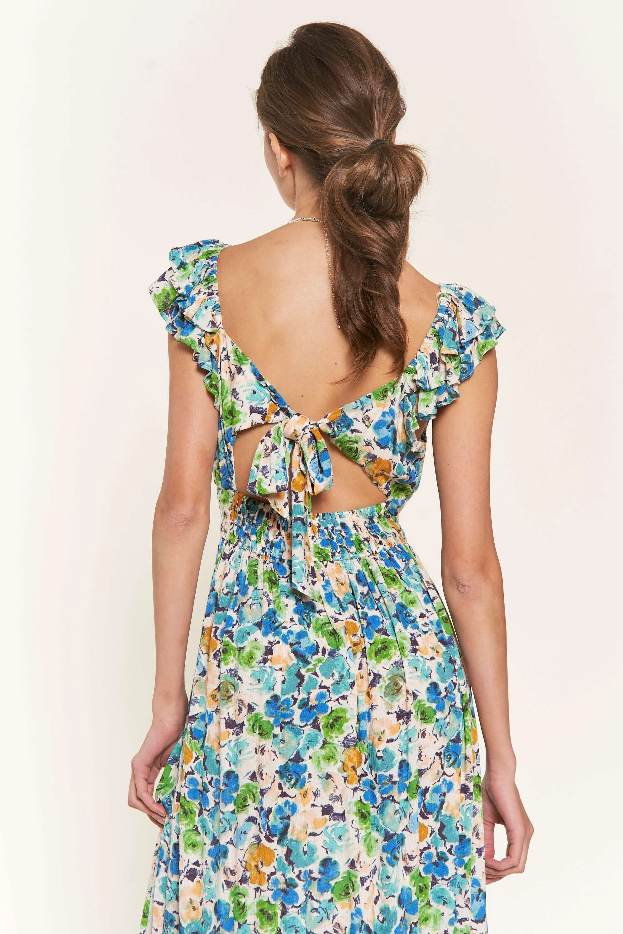 Blue Flower Midi Dress sold by Pinkblush product image thumbnail 5
