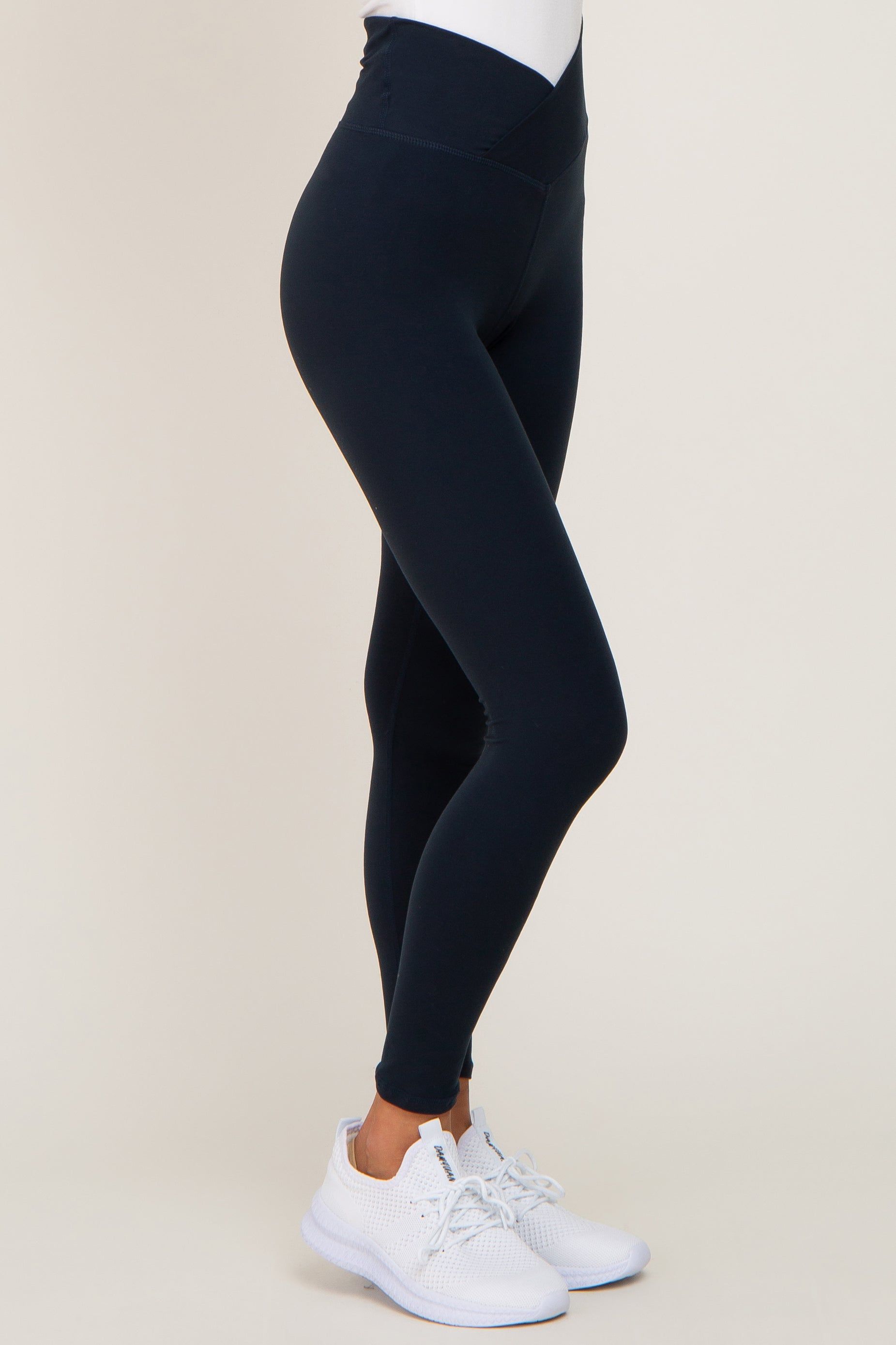 Navy Crossover Waist Leggings sold by Pinkblush product image thumbnail 3