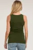 Olive Ruched Maternity Tank Top sold by Pinkblush