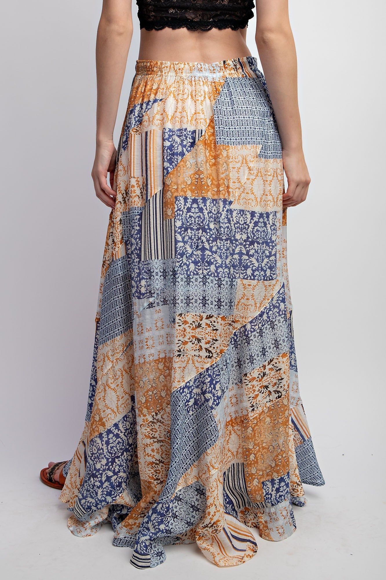 Denim Printed Maxi Woven Skirt sold by Pinkblush product image thumbnail 2