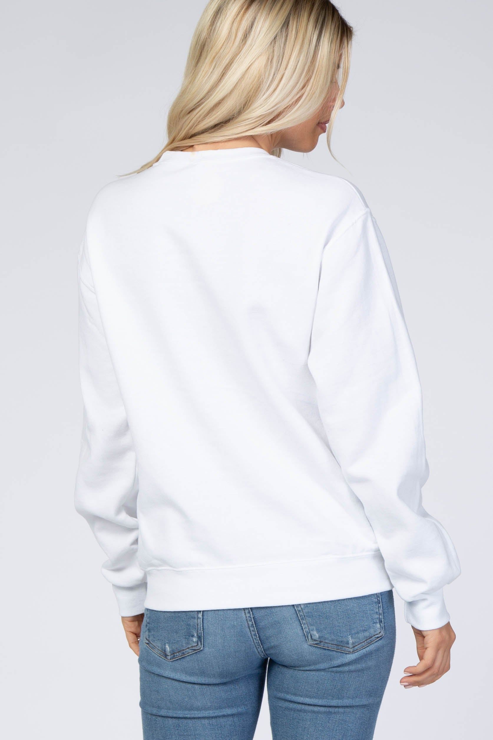 White Screen Print Mama Pullover Sweatshirt sold by Pinkblush product image thumbnail 4