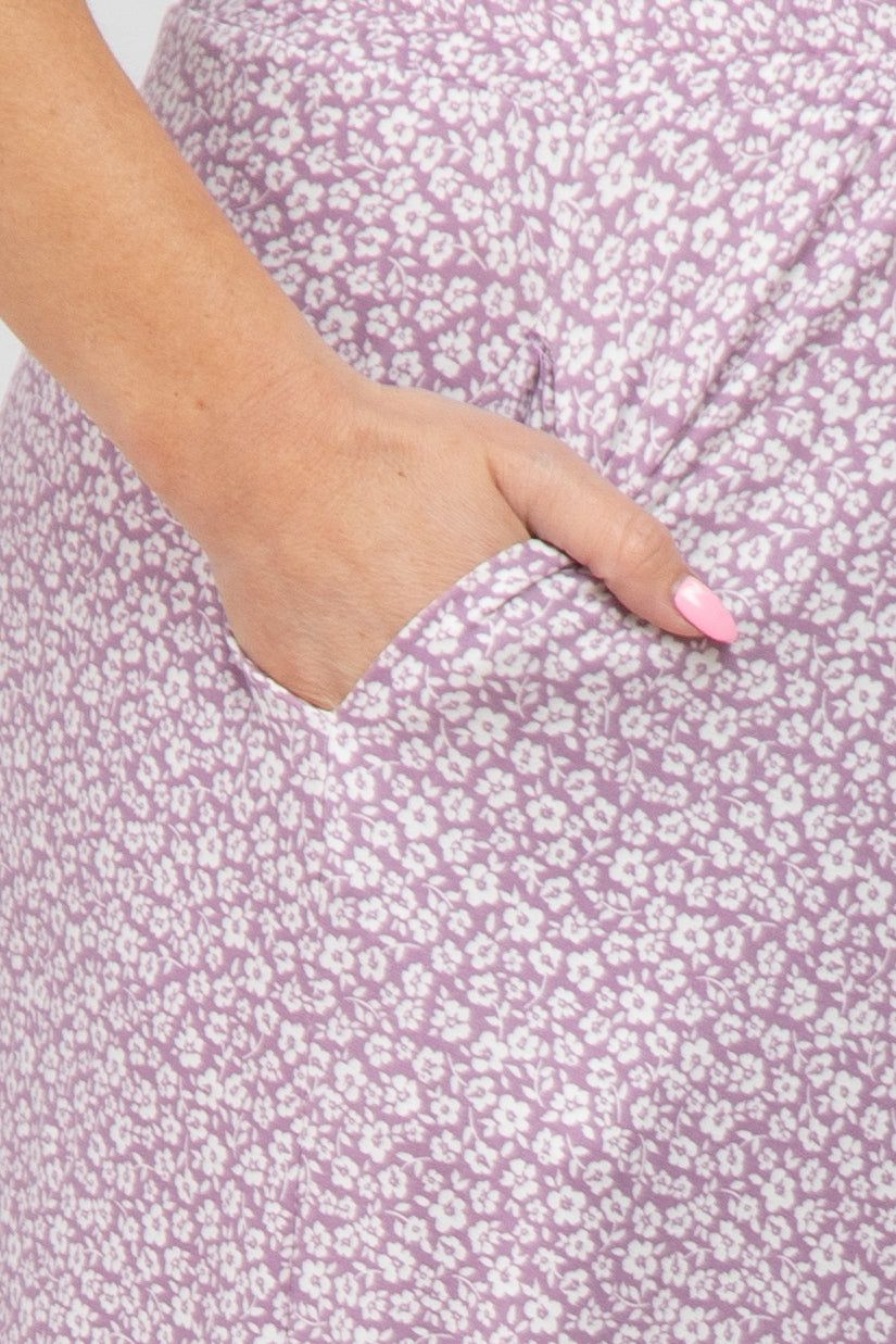 Lavender Floral Ruffle Accent Maternity Maxi Skirt sold by Pinkblush product image thumbnail 5