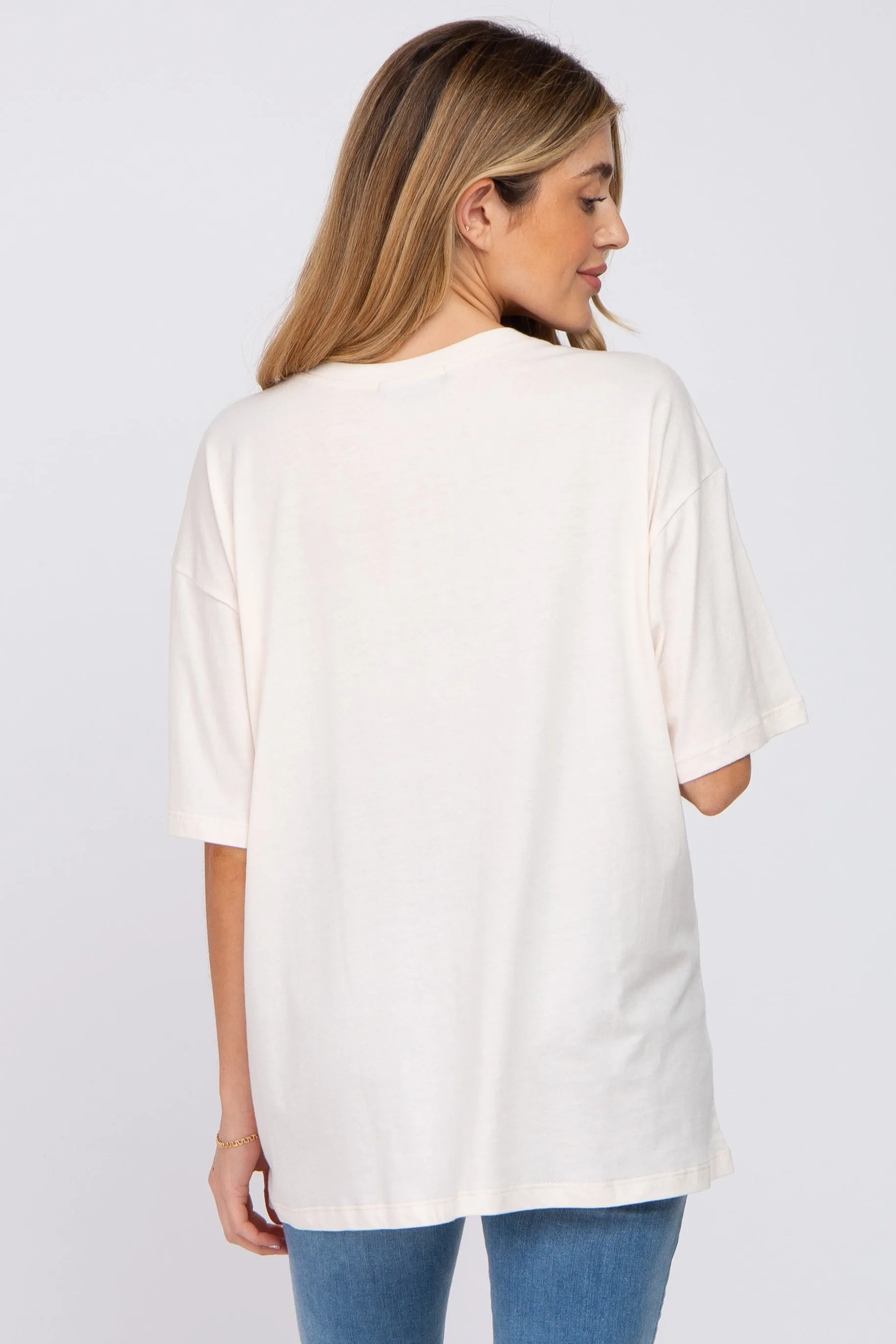 Ivory Basic Oversized Maternity Tee sold by Pinkblush product image thumbnail 3