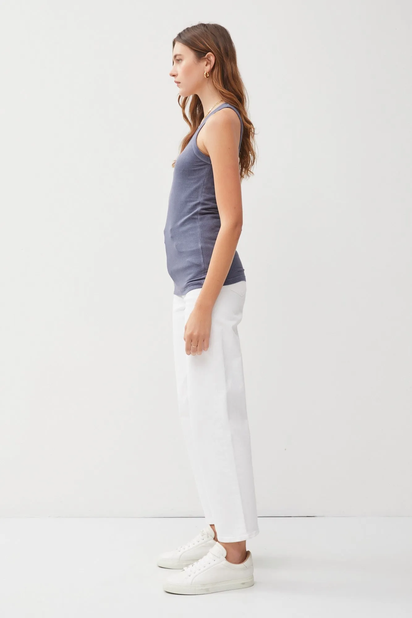 Navy Sleeveless Ribbed Top sold by Pinkblush product image thumbnail 3