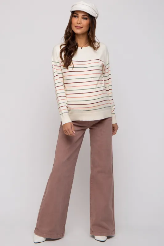 Mauve Wide Leg Maternity Jeans sold by Pinkblush