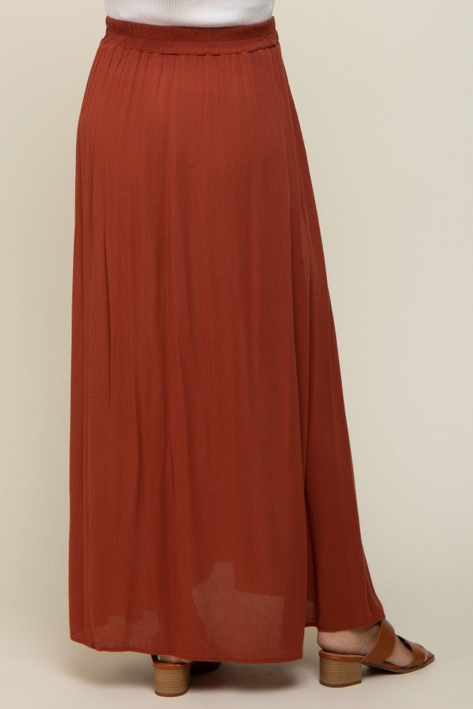 Rust Side Slit Maternity Maxi Skirt sold by Pinkblush product image thumbnail 4