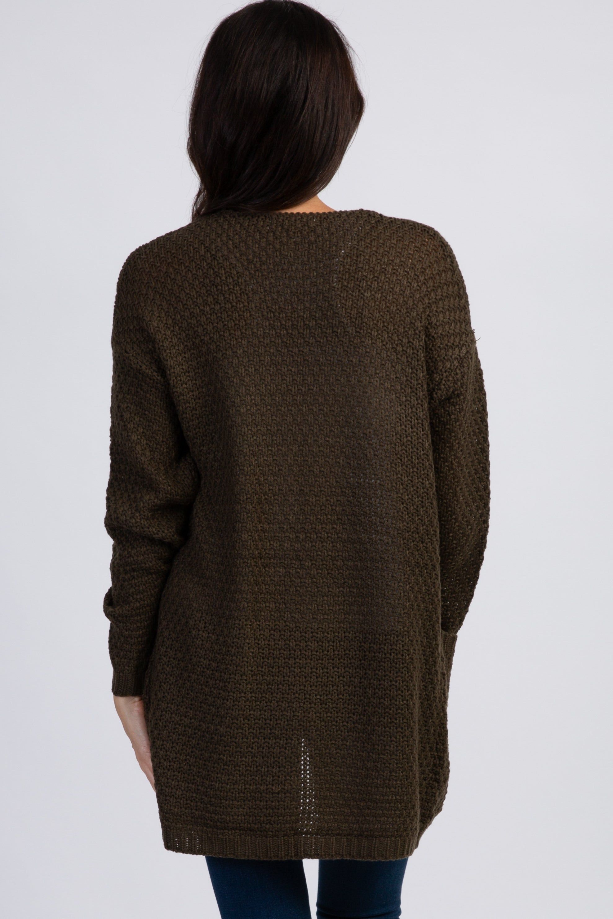 Olive Cable Knit Cardigan sold by Pinkblush product image thumbnail 3